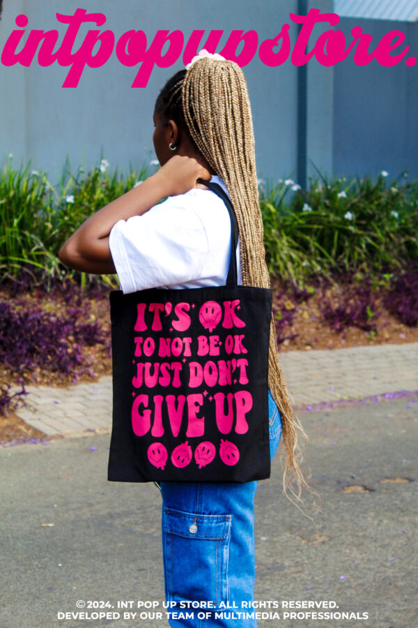 Pink Text Tote Bag - Image 2