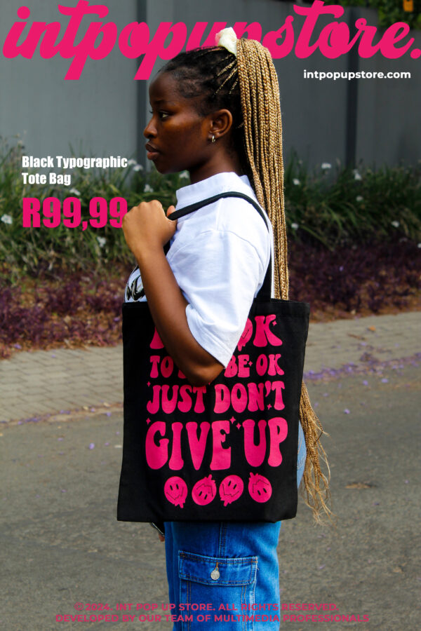 Pink Text Tote Bag - Image 3