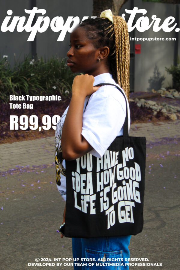 Quoted Black Tote Bag - Image 2