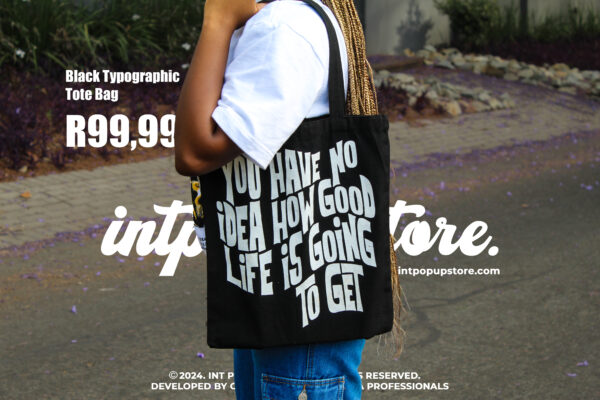 Quoted Black Tote Bag - Image 3