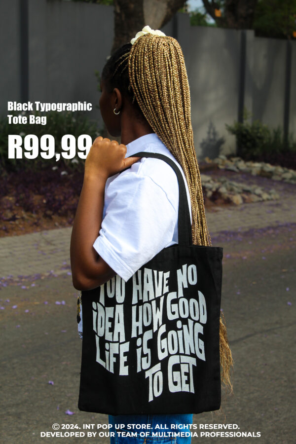 Quoted Black Tote Bag - Image 4